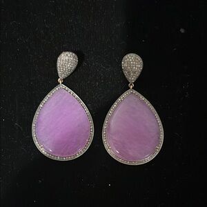 Elegant Purple Teardrop Earrings